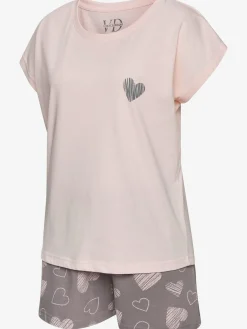 2 pyjamas courts avec imprimé cœurs