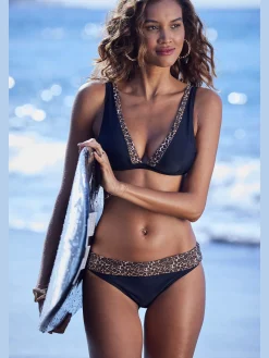 Bas de maillot de bain imprimé léopard tendance à la ceinture