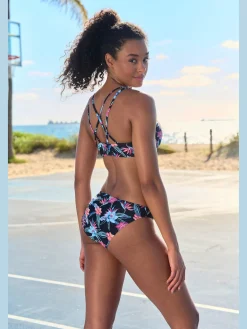 Bas de maillot de bain imprimé, effet de couleur différent pour chaque pièce