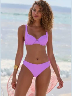 Bas de maillot de bain matière structurée aux couleurs tendances