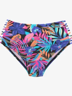 Bas de maillot de bain taille haute bandes croisées sur les côtés