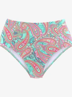 Bas de maillot de bain taille haute imprimé, effet de couleur différent pour chaque pièce