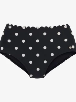 Bas de maillot de bain taille haute design tendance avec bordure cocotte