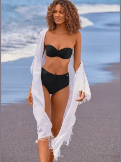 Bas de maillot de bain taille haute matière structurée aux couleurs tendances