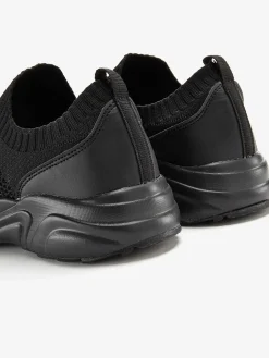 Baskets chaussures en textile, chaussures en tissu avec semelle chunky tendance