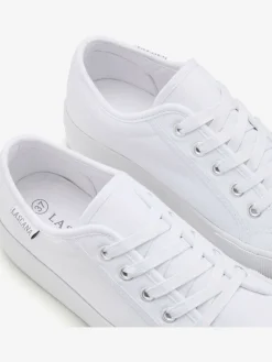 Baskets chaussures en textile, chaussures en tissu avec semelle compensée tendance