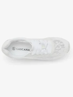 Baskets sneakers avec dentelle tendance, effet légèrement transparent