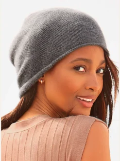 Beanie bonnet en tricot fin avec bord roulé tendance