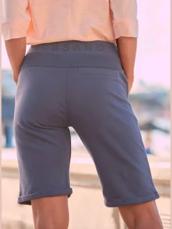 Bermuda en matière sweat large ceinture et coulisse