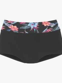 Bikini mini-short imprimé, effet de couleur différent pour chaque pièce