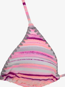 Bikini triangle design rayé coloré