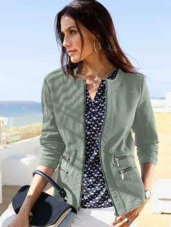 Blazer aspect jean 2 glissières fantaisie poches