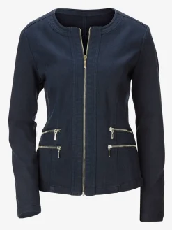 Blazer aspect jean 2 glissières fantaisie poches