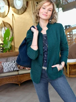 Blazer doux au col montant