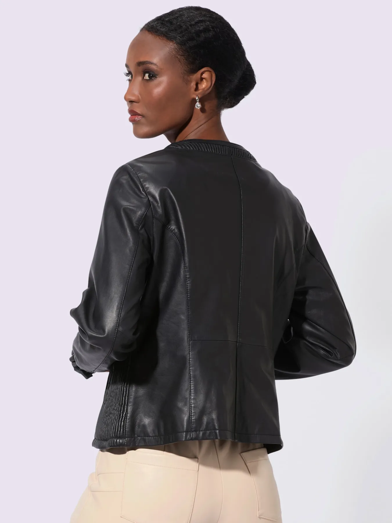Blazer en cuir pur cuir d'agneau nappa