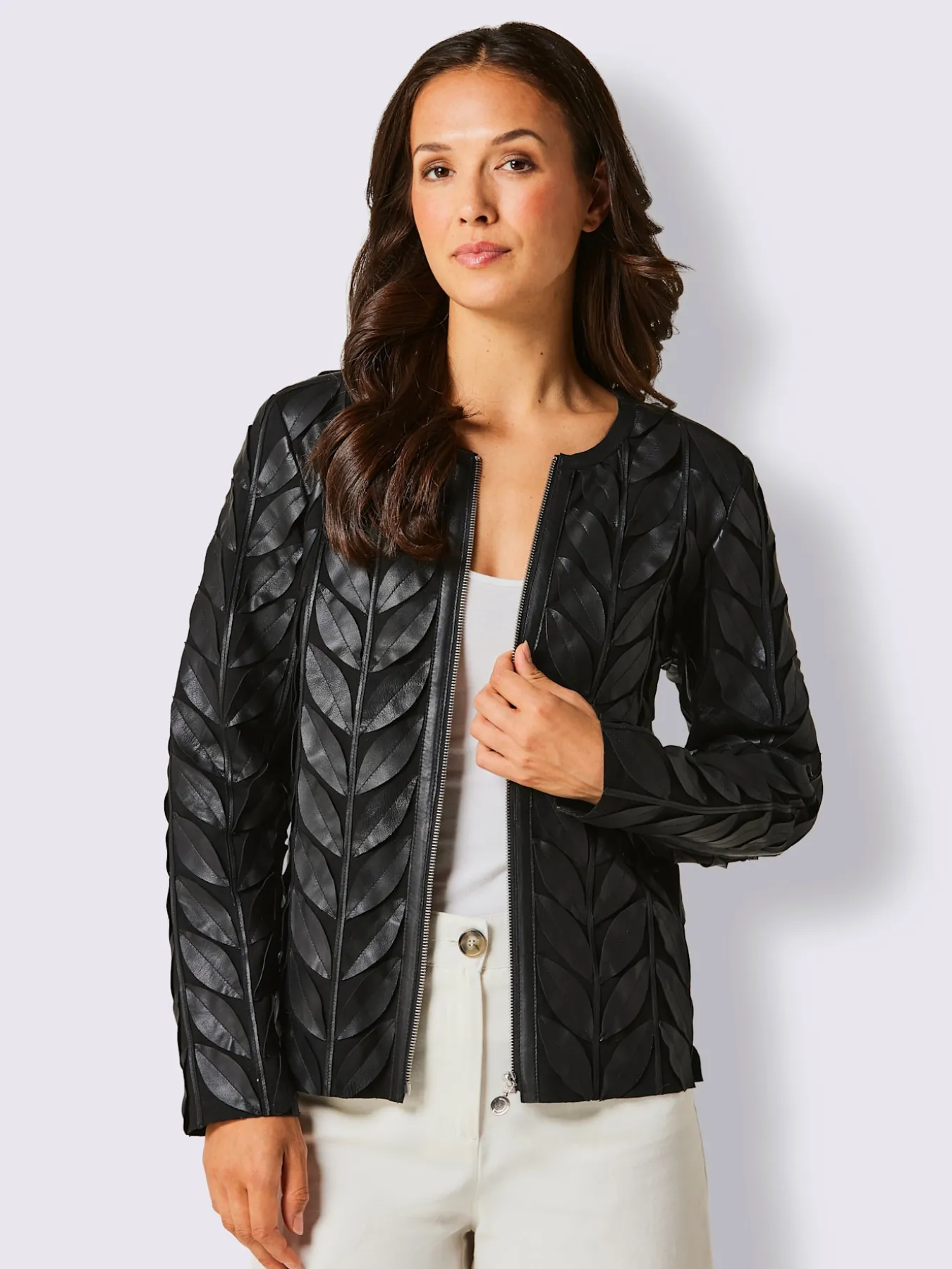 Blazer en cuir pur cuir d'agneau nappa