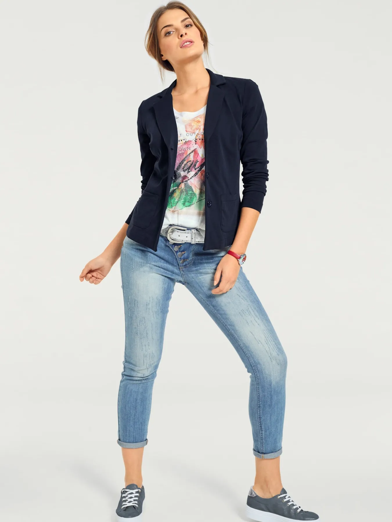 Blazer en jersey coupe sobre pour un look décontracté tendance