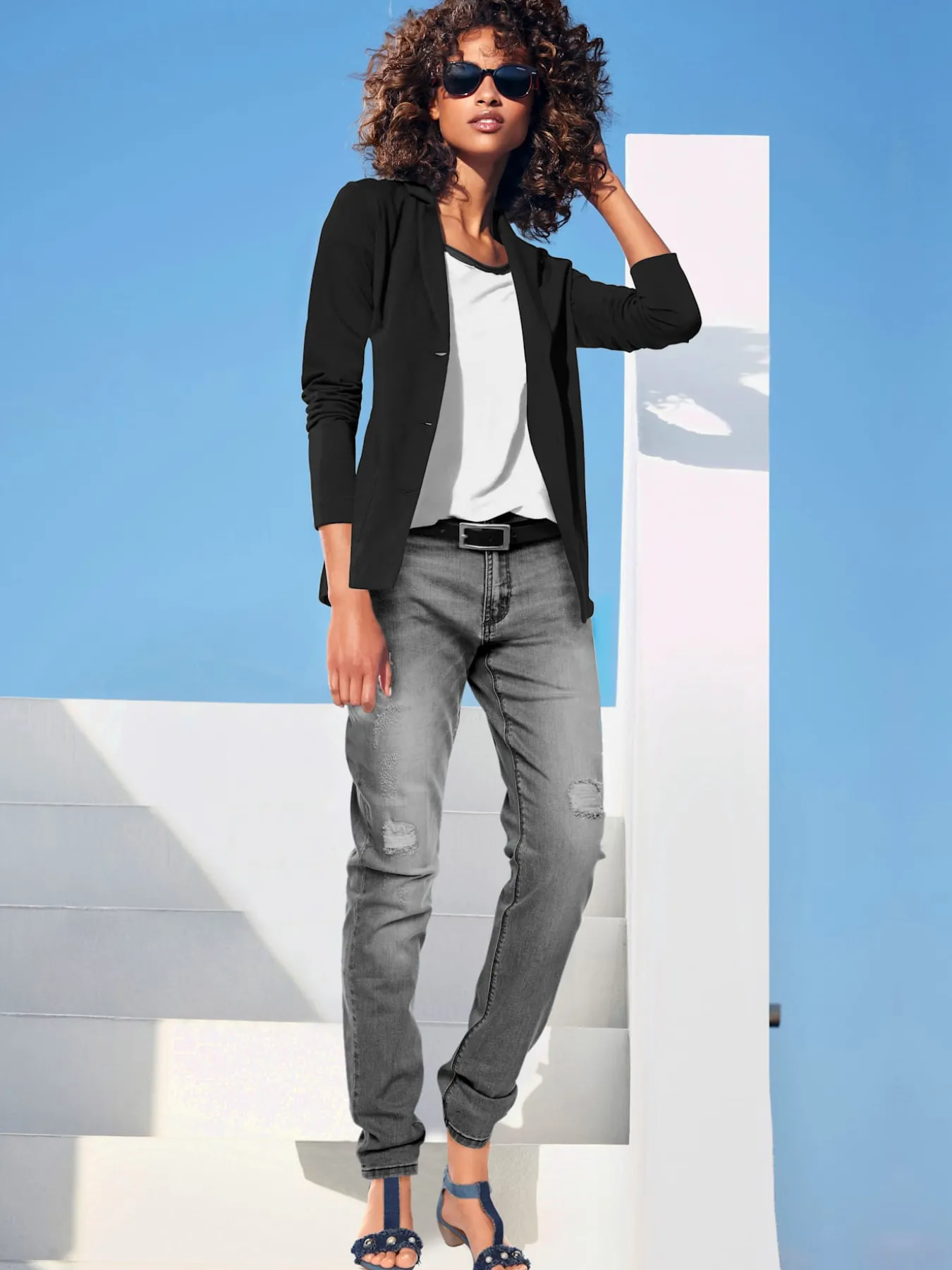 Blazer en jersey coupe sobre pour un look décontracté tendance