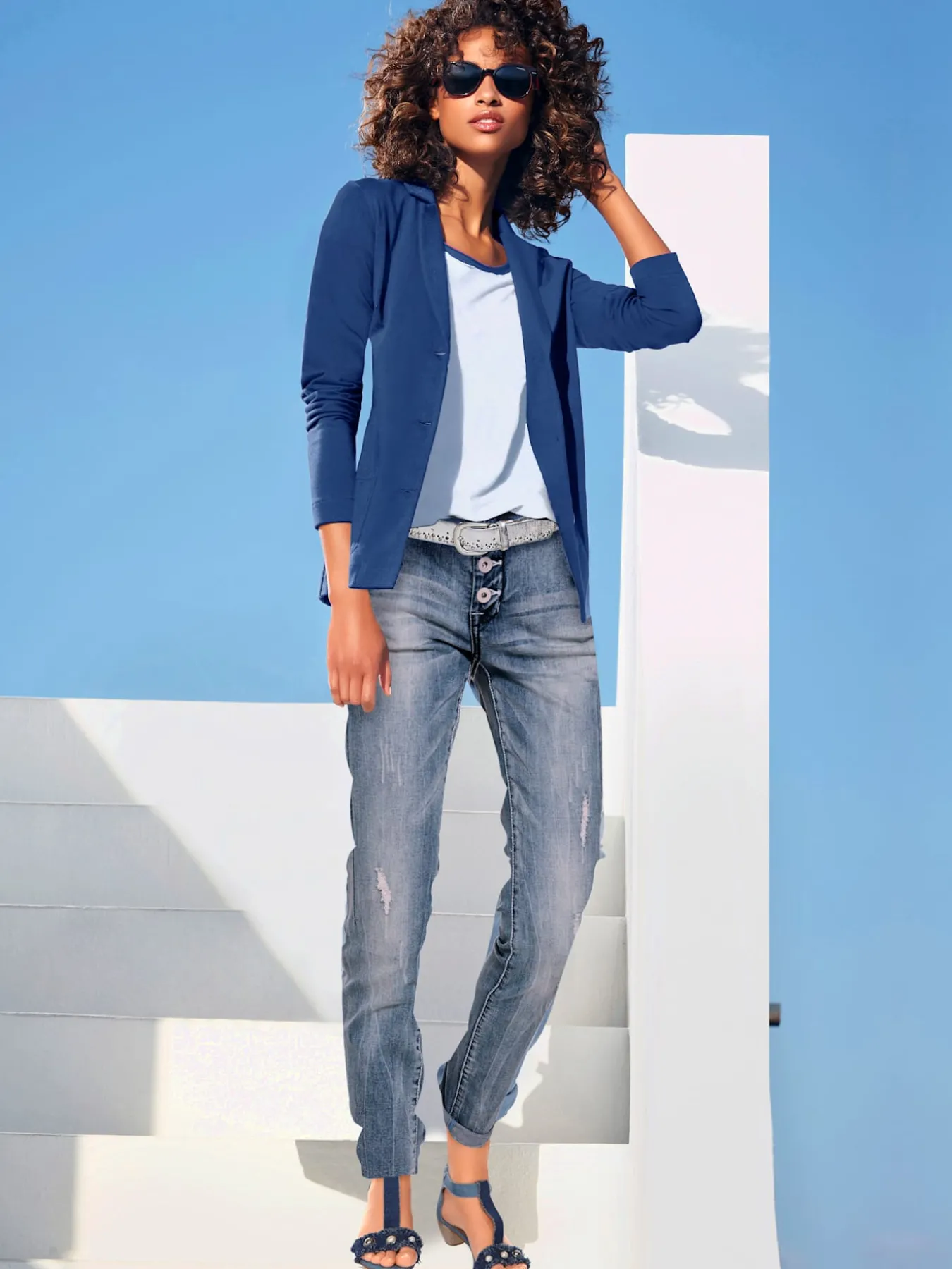 Blazer en jersey coupe sobre pour un look décontracté tendance