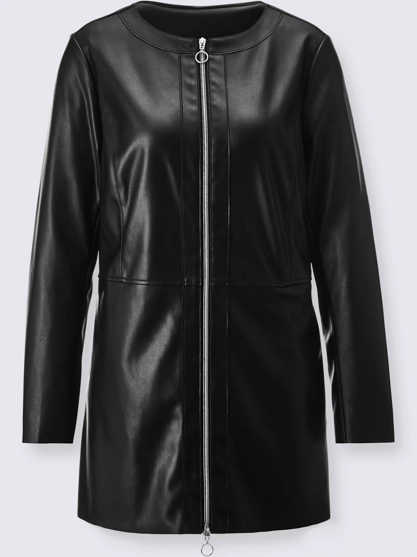 Blazer en synthétique coupe longue affinante