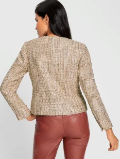 Blazer fil bouclé à paillettes