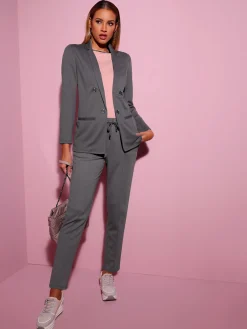 Blazer forme ouverte et longue tendance