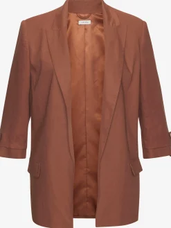 Blazer long blazer élégant avec fines épaulettes