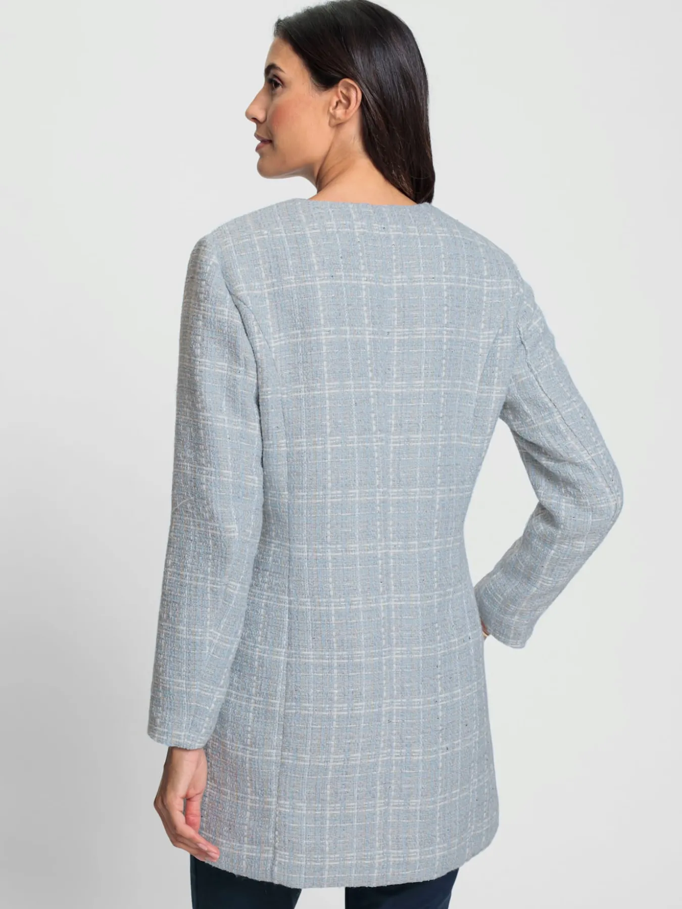 Blazer long boutons fantaisie dorés