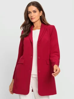 Blazer long col à revers élégant