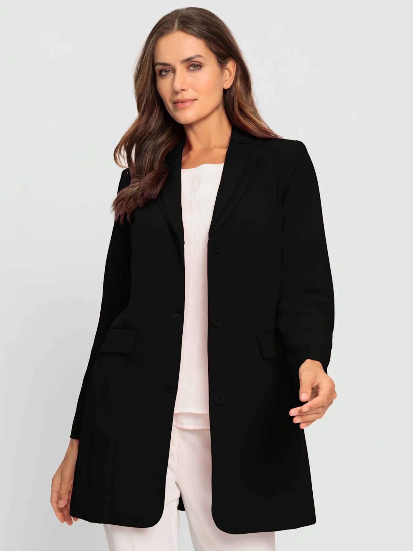 Blazer long col à revers élégant