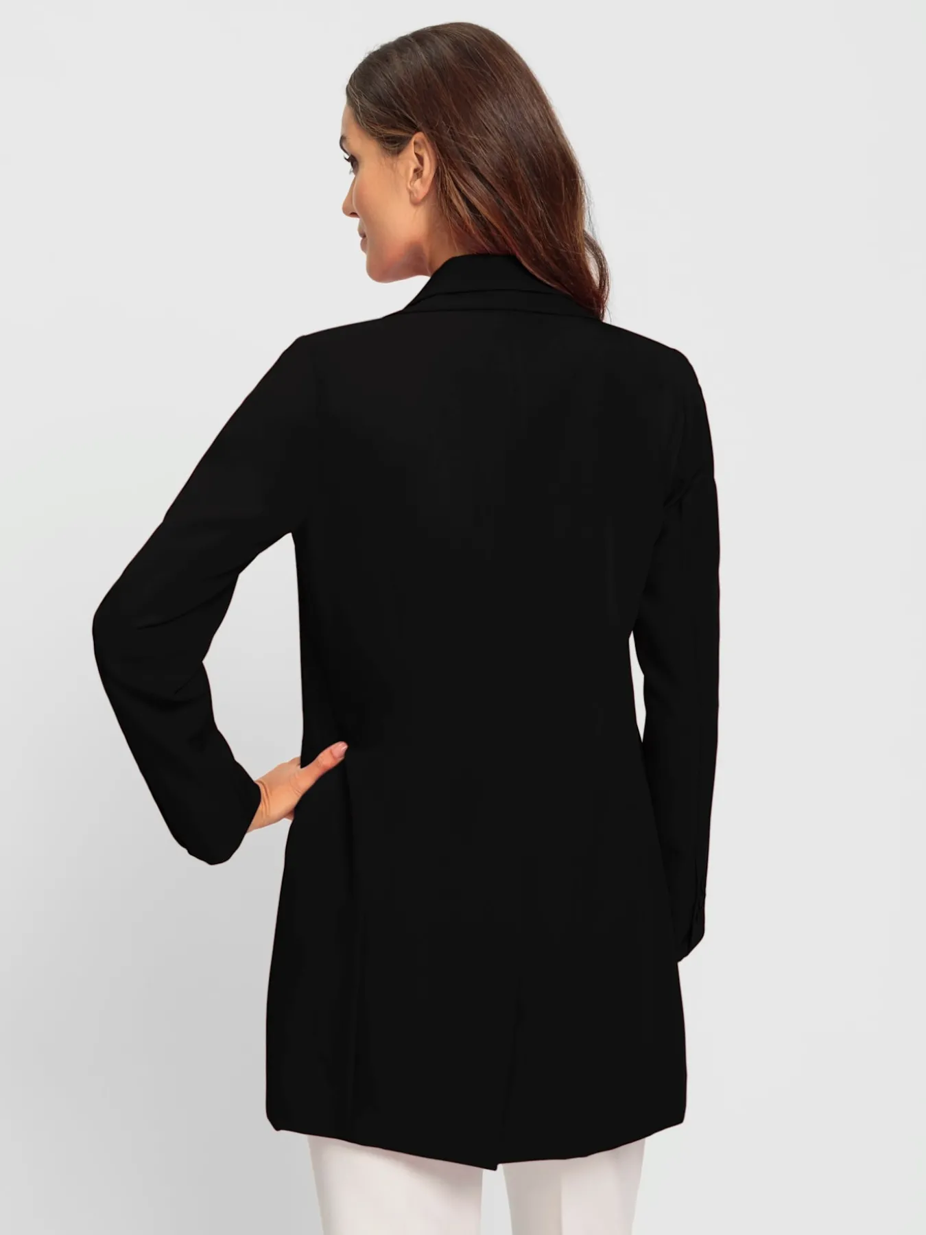 Blazer long col à revers élégant