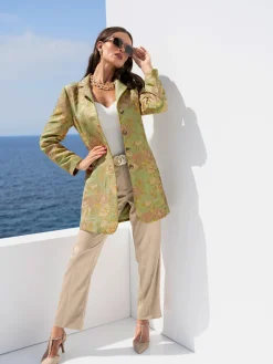 Blazer long motif jacquard original