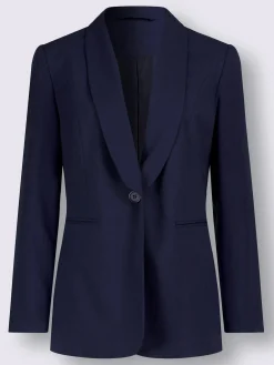 Blazer mélange de matières facile d'entretien