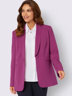 Blazer mélange de matières facile d'entretien