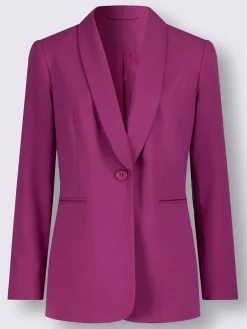 Blazer mélange de matières facile d'entretien