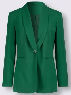 Blazer mélange de matières facile d'entretien