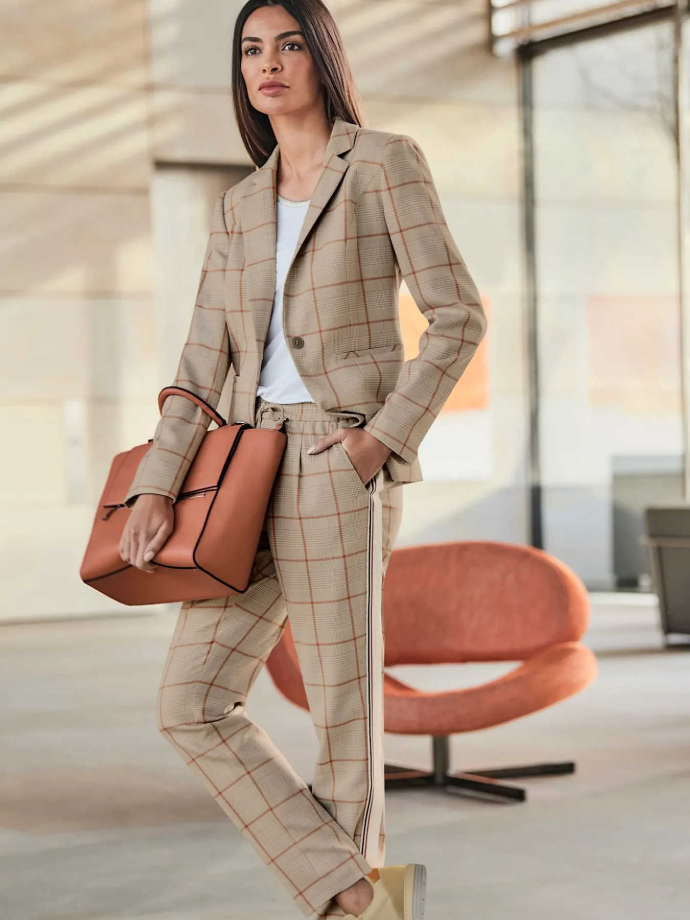 Blazer motif à carreaux