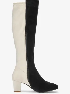 Bottes avec tige longe effet bicolore