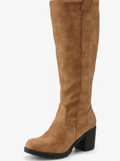 Bottes pour jambe large talon bottier confortable et tige large