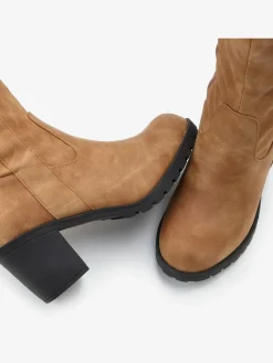 Bottes pour jambe large talon bottier confortable et tige large