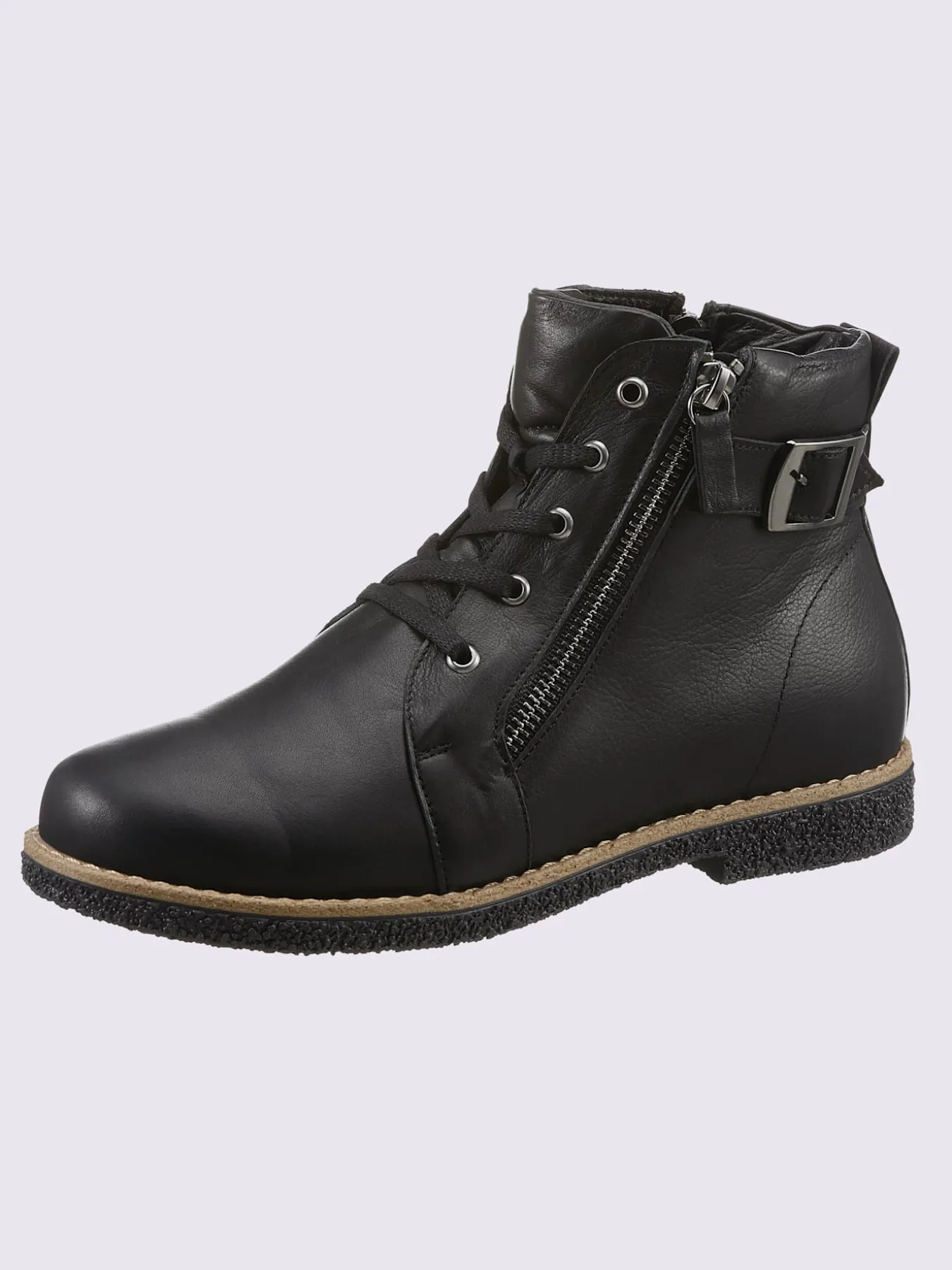 Bottines à lacets cuir nappa de vache
