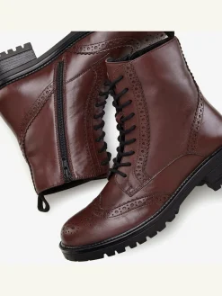 Bottines à lacets en cuir doux