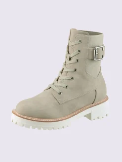 Bottines à lacets matière synthétique