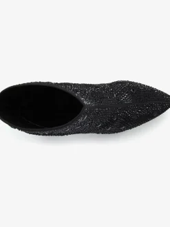 Bottines à talon haut petites pierres fantaisie pour une allure glamour