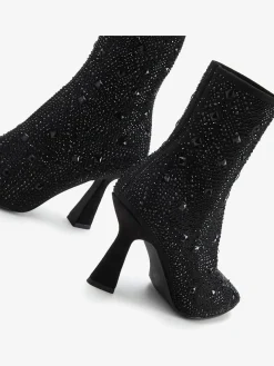 Bottines à talon haut petites pierres fantaisie pour une allure glamour