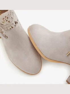 Bottines à talon haut superbe empiècement en dentelle féminin
