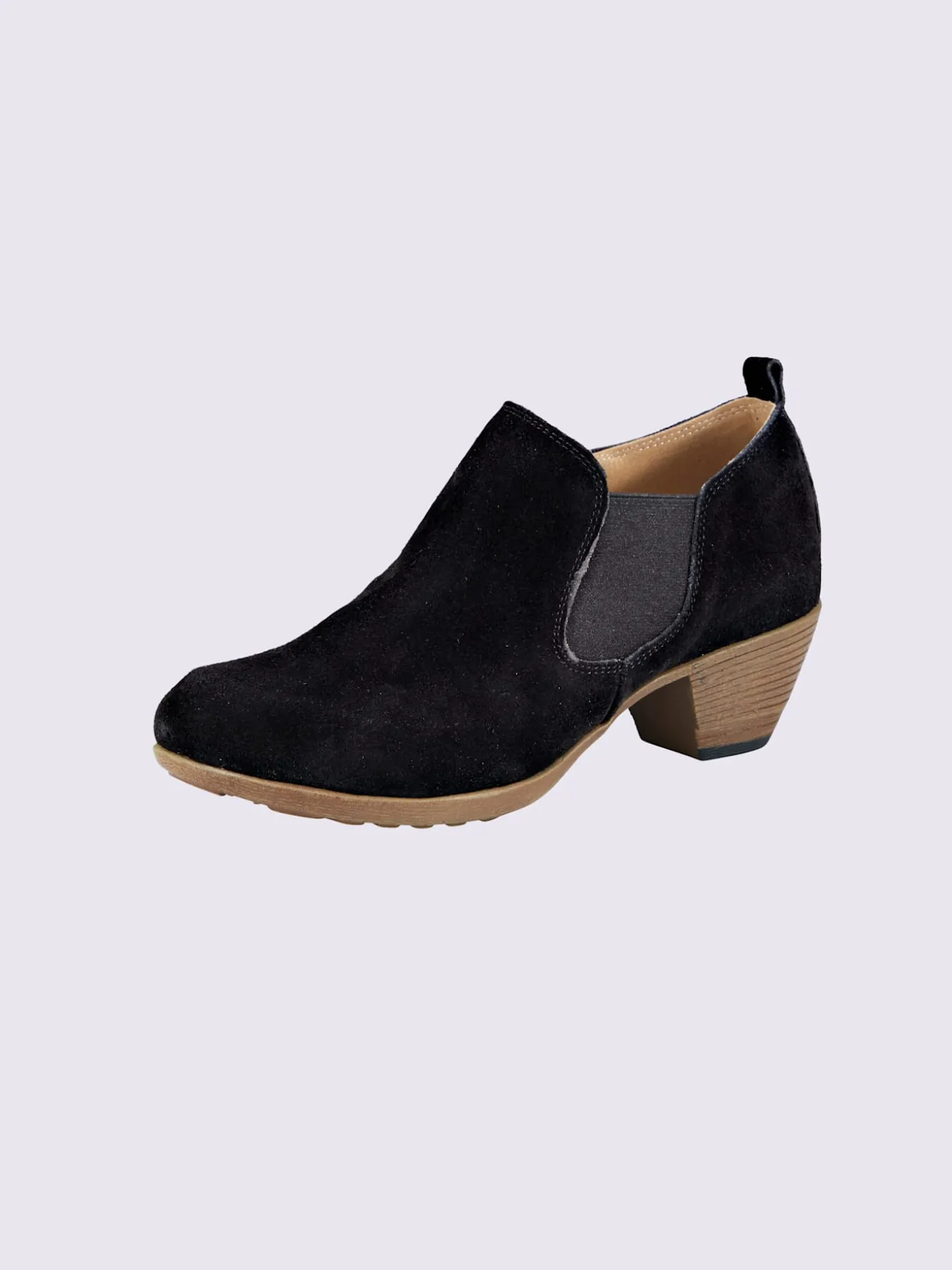 Bottines cuir velours de vache.