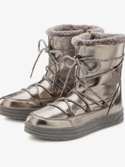 Bottines d'hiver avec doublure chaude confortable et effet métallisé