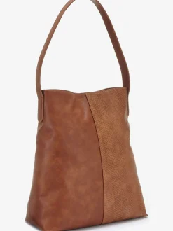 Cabas sac à bandoulière au design contrasté tendance - détail contrasté ou motif structuré