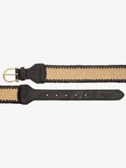 Ceinture élastique avec boucle dorée et parties en synthétique